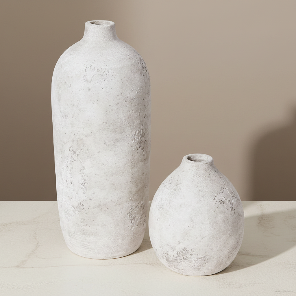 Joeli Bottle Vase – Stone Ceramic Decorative Vase