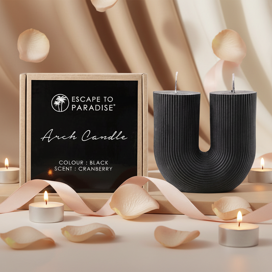 Arch Candle-Black-Cranberry