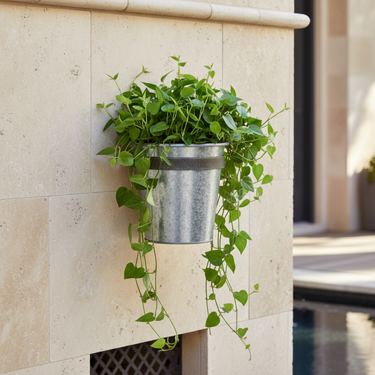 Eden Galvanized Wall Planter – Outdoor Metal Planter