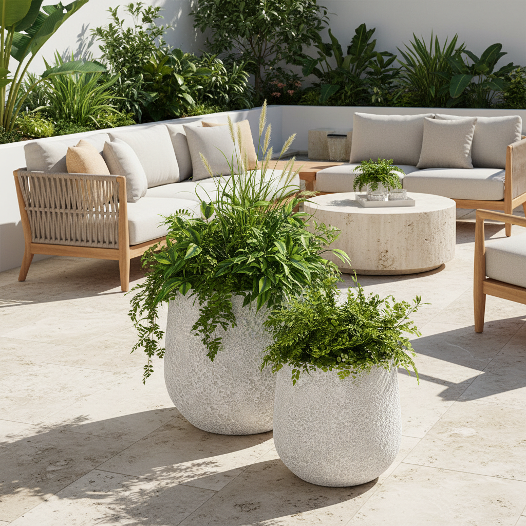 Finn Fibrestone Planter Set of 2 – Outdoor