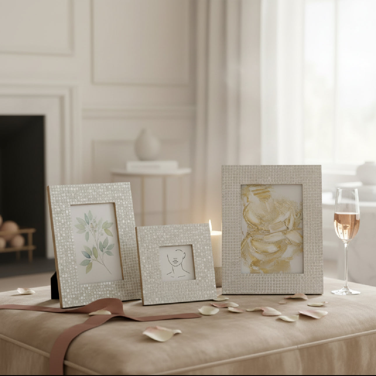 Cambria Photo Frame – White