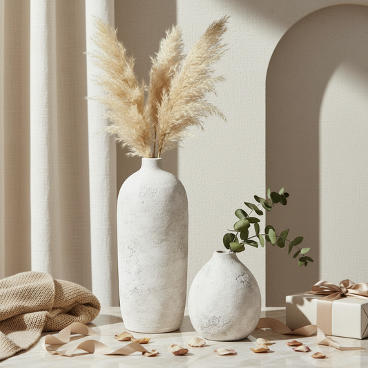 Joeli Bottle Vase – Stone Ceramic Decorative Vase