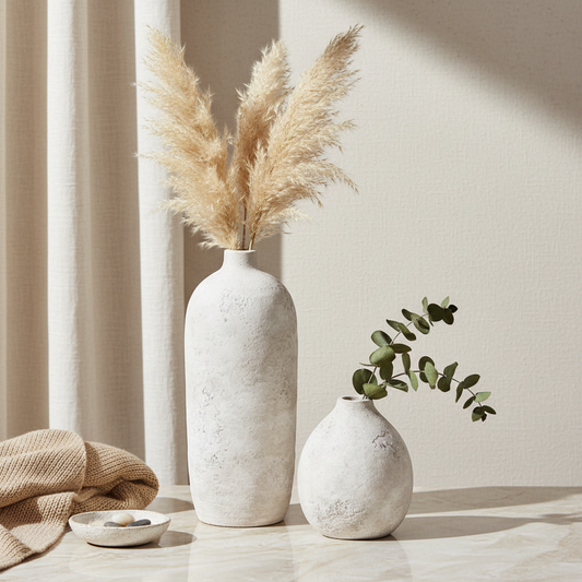 Joeli Bottle Vase – Stone Ceramic Decorative Vase