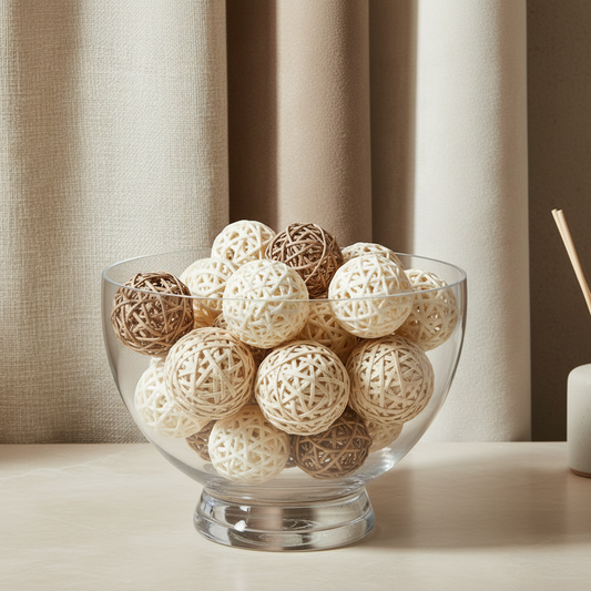 Kiara Glass Bowl – Clear Decorative Styling Bowl (23cm)